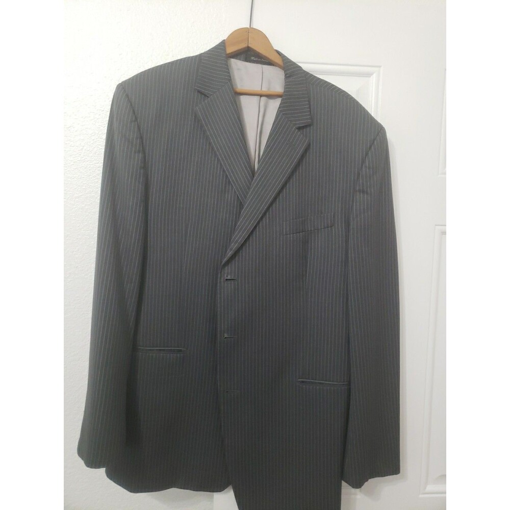 Michael Kors Custom Tailored Pinstripe Suit Jacket Mens Wool Guabello